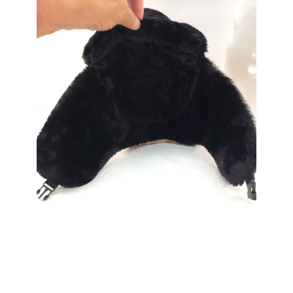 Icebar Ice Bar Las Vegas Minus 5 Warm Trapper Tan Black Faux Fur Quilted Hat